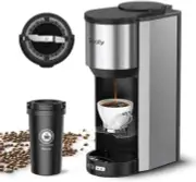 Sboly 3000 2-in-1 Grind & Brew Automatic Single Serve Coffee Maker & 16oz Mug ~N
