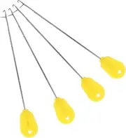 Milisten 4pcs Fishing Gear Bait Threading Needle Fishing Lure Crochet Hook Fishing Bait Baiting Hook Circle Hook Bait Hook Carp Fishing Supplies Needle Bait Fishing Tackle Yellow Abs