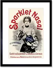 Ad Sparklet Nasal Health Medicine Cold Nose Spray Paris France Framed Wall Art Print