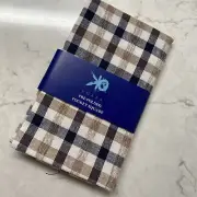 EGARA Mens Pre Folded Pocket Square Brown Check Cotton Blend Handkerchief Hanky