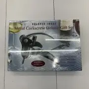 Sharper Image Deluxe Metal Corkscrew Gift Set Vacuum Pump Stopper