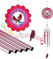Cardinal Wind Chimes with Wind Spinner, Wind Chimes for outside as Gifts for Men