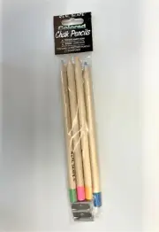 Pepperell Real Slate | 4 Colored Chalk Pencils with Sharpener | Multicolored
