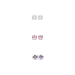 Silver White, Purple & Pink Cubic Zirconia Stud Earrings Set in Multi-colour