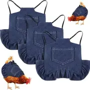 Chicken Saddles, 3 Pack Hen Apron with Elastic Strap Poultry Feather Blue