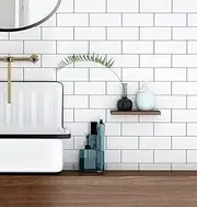 [ReWallpaper] 17.7X276 Kitchen Backsplash Wallpaper Subway Tile Contact Paper Back Splashes for Kitchens Peel and Stick Tiles for Bathroom Wall Paper Roll