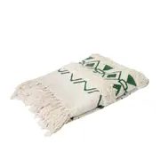 J.Elliot Andie 130x170cm Cotton Throw Blanket Home/Sofa Decor Cream & Foliage