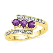 1/20CTW-Diamond 1/2CT-AM GEMSTONE LAB CREATED RING