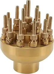 Brass Fountain Nozzle, G2 Inch DN50 3 Tier Fountain Nozzle Heads Pond Pool Adjustable Layers Brass Nozzle Sprinkler Spray Head for Garden, Pool, Pond Landscape, Museum, Library