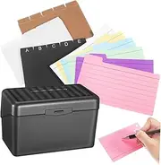 Angoily Organized Study 1 Set Flash Cards Lined Index Cards Word Note Pads Storage Box Binder Rings