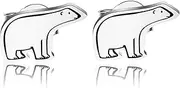 [OKEYCH] Polar Bears Lover Gift Polar Bear Stud Earrings Who Loves Polar Bears Jewelry North Pole Gift