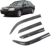 Side Window Wind Deflectors Visors Black Rain Guard Door Visor Vent Shades Dark Smoke Ventvisor Compatible with Hyundai Elantra 2001-2019(Compatible with 2017-2019 Sedan)