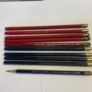 VTG 10 Reliance Pencils~ Excelsior Duro Lead 5-1225 Blue 5-1226 Red 9-NOS 1-used