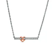 0.17 CT. T.W. Natural Diamond Infinity Heart Bar Necklace in Sterling Silver and 10K Rose Gold - 16.75"