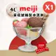 【meiji 明治】家庭號桶裝冰淇淋4L(1桶)-日本原裝進口-明治香草/草莓起司/宇治抹茶/巧克力牛奶/爽快甜瓜