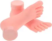 Happyyami 2pcs Realistic Mannequin Foot Model for Nail Art Practice Plastic Female Foot Display Stands