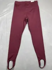 Old Navy Active Womens Large Maroon Cozecore High Rise Go-Dry Stirup Leggings