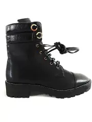 STUART WEITZMAN 'LEXY' COMBAT BOOTS BLACK - Size UK9 - £595 RRP - BNIB