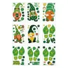 9pcs Irish Festival Wall Sticker Christmas Gnome Tomte Window Decals Decoration