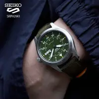 在飛比找Yahoo奇摩購物中心優惠-SEIKO 精工 5 Sports 軍風帆布錶帶機械錶(4R