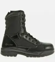 STEEL TOE BOOT Insulated Leather Black Military SIZE 8 M Bates Men work zip EH
