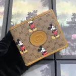 二手精品 GUCCI 古馳 DISNEY X GUCCI 米奇老鼠印花圖案 短款 8卡 卡夾 錢包 602547