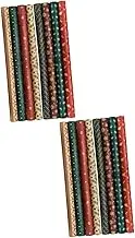 OHPHCALL 2sets Diy Wrapping Paper for Birthday Versatile Xmas Themed Packaging Paper Beautiful Patterns 8pcs*2
