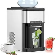 YOPOWER Ice Maker Machine Countertop, 3 in 1 Portable Ice Maker with Hot/Cold Water Dispenser, Portable Ice Cube Makers Machine for Home Kitchen Office Bar