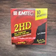 Emtec BASF 3.5” Floppy Disks 10 Pack New Sealed MAC Formatted