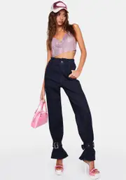 [WeWoreWhat] Paperbag Straight Ankle Jeans