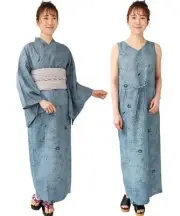 (Horizon Blue Anemone) Women's Yukata set, one-piece, 2way ACT from Japan