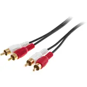 PRO2 LA3033 5M 2X RCA Plug Stereo Lead 2X RCA Plug To 2X RCA Plug Gold Plated Plugs 5M 2X RCA PLUG