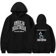 Zach Bryan Merch Heartbreak Tour Hoodies Sweatshirt Music Fans Drawtring Hoodies Sweatshirt Winter Pullovers-sinku Black M