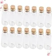 GOOHOCHY 20pcs Mini Cork Glass Bottles Transparent Wishing Jars for DIY Crafts Tea Storage and Party Favors Buckle Miniature Bottles with Corks