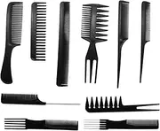 Styling Hair Comb Set Salon Barber Hairstylist Comb 10 Pack Hair Brush Hairdressing Hair Care Style Accessory Double-sided for Men Boy Gentleman Women