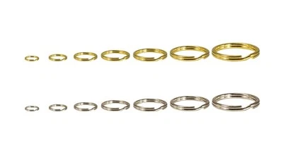 CalCastle Craft Split Ring Gold and Silver 6, 10, 16, 20, 24, 32, 38 mm Key Cha