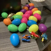 Pre-Filled Easter Eggs with Mini Pull Back Toy Dinosaur / Cars (2.5 In, 24 Pack)