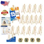 Durable 17" Tripod Easels for Art - 15-Pack Wooden Tabletop Display Stands