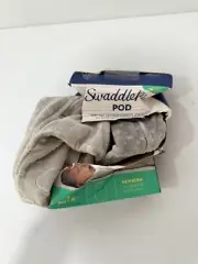 SwaddleMe Pod in Soft & Cozy Velboa Swaddle Wrap - Clouds & Stars - Newborn 0-2