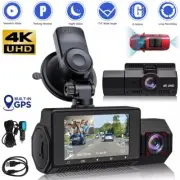 4K Dual Dash Cam WiFi GPS 3 Channel Car Camera Car DVR Recorder Night Vision
