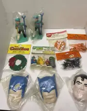 Vintage Wilton Cake Toppers Figures lot 10,DC,Sesame ST,MORE SEALED