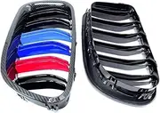 Carbon Front Grill Compatible With BMW F20 F22 E46 E90 E92 F30 F34 F32 G30 E39 E60 F10 E84 F48 X3 X4 X5 X6 F06 F12 F01 F07 Dual LInes Grills(X3 G01 2019-IN)