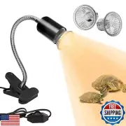 DUMILOO Reptile Heat Lamp with 2 Pcs 50W UVA UVB Light Bulb, 360° Rotatable B