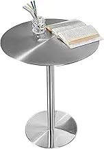 Small Dining Table, Round Side Coffee Table, Conference Table, Kitchen Counter Height Breakfast Dining Table for Home Pub Bistro Cocktail Café(50x95cm)