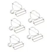 10pcs Heart-shaped Suspender Buckles Metal Buttons Suspender Buttons Adjustab...