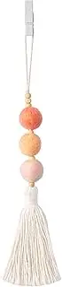 Colorful Felt Ball Car Diffuser Essential Oil Bead Aromatherapy Car Vent Diffuser Boho Tassel Hanging Car Charm Vent Clips Car Interior Decor Air Freshener (Orange)