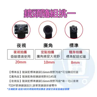 24年款 K9W遠程針孔攝影機 專用鏡頭零件【標準版/無光夜視/大廣角】 加購商品 密錄器
