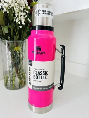 Stanley Neon Electric Pink Classic Bottles 1.5 Qt, 1.4 Liter *VERY HARD TO FIND*