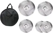 LeeQinersw 5x Low Volume Cymbals Set Good Sound Quality for Drums Silent Practice Set