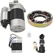 ShareZem Electric Start Rebuild Kit with Flywheel Generator, Rectifier Voltage Regulator, FLYWHEEL Ring Gear, Ignition Key Switch for 186F 186FA 186FA L100 Air Cool Diesel Engine, Starter Motor kit